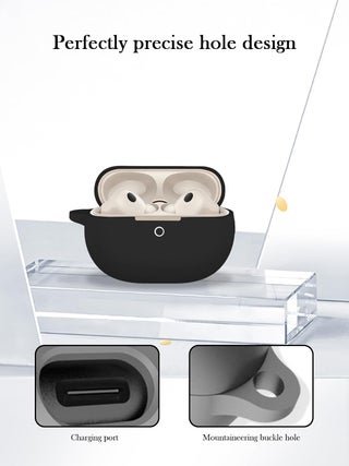 Huawei FreeBuds Pro 5 Case Cover with Cleaner Kit and Keychain, Soft Silicone Protective Case Cover for FreeBuds Pro 5 (Black) - view 4