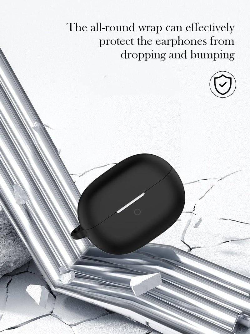 SJet Huawei FreeBuds Pro 5 Case Cover with Cleaner Kit and Keychain, Soft Silicone Protective Case Cover for FreeBuds Pro 5 (Black) - Image 5