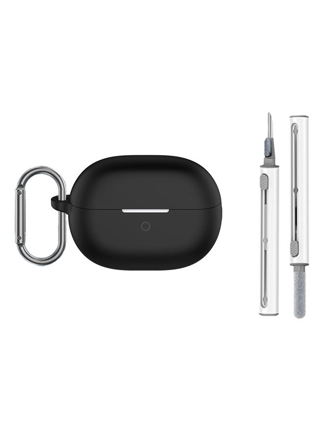 SJet Huawei FreeBuds Pro 5 Case Cover with Cleaner Kit and Keychain, Soft Silicone Protective Case Cover for FreeBuds Pro 5 (Black) - Image 1