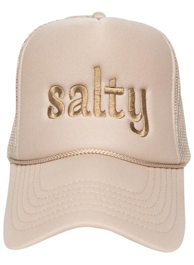 KATYDID Salty Foam Trucker Hat - Adjustable Trucker Hat with Mesh Netting - Fully Embroidered Trucker Hat for Women, Khaki, One size - Image 1