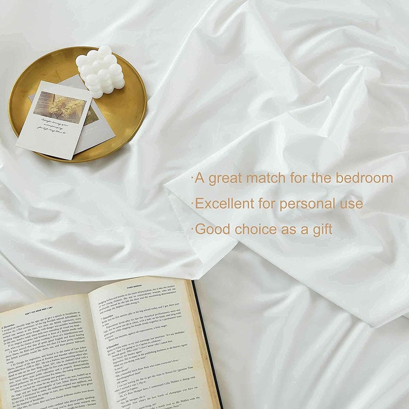 EDMUND Egyptian Cotton Fitted Bedsheet 3 Piece Elastic Fitted Bedsheet Set Include 1 Fitted Sheet 60 x 78 2 Pillow Covers 18 x 28 400 TC Fitted Sheet Light Pink Queen Size - Image 4