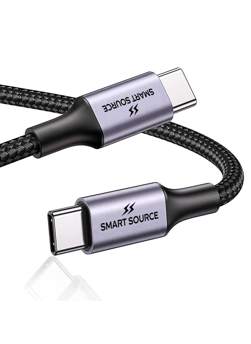 SMART SOURCE - 【2M】100W USB C Fast Charging Cable, PD 3.0 5A USB-C to USB-C Cable, Compatible with iPhone 16 15, Series MacBook, iPad-Pro, Samsung S25 S24 S23 S22 Ultra Huawei, Google Pixel 7/6A PS5 Type C Cable - Image 1