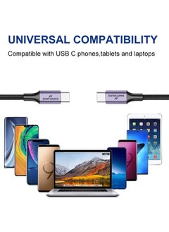 سمارت سورس 100 واط USB C إلى USB C كابل 2M، PD 3.0 5A كابل USB C للشحن السريع، متوافق مع سلسلة آيفون 15 ماك بوك برو، آيباد برو، سامسونج إس 24 ألترا S23/S22 هواوي، جوجل بيكسل 7/6A PS5 سويتش  - Image 5