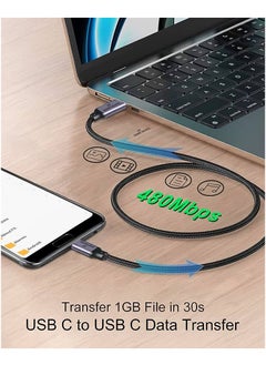 سمارت سورس 100 واط USB C إلى USB C كابل 2M، PD 3.0 5A كابل USB C للشحن السريع، متوافق مع سلسلة آيفون 15 ماك بوك برو، آيباد برو، سامسونج إس 24 ألترا S23/S22 هواوي، جوجل بيكسل 7/6A PS5 سويتش  - Image 3