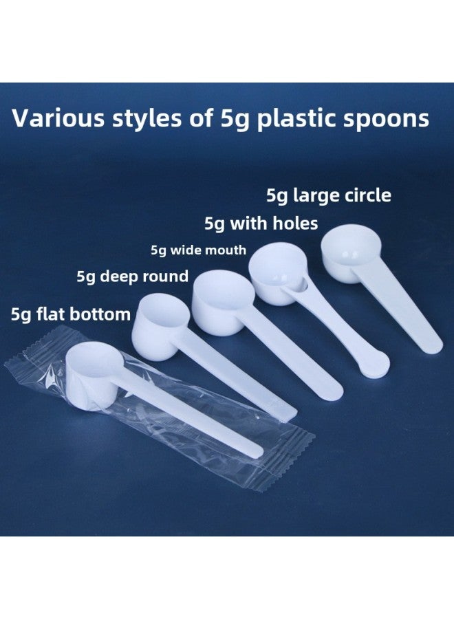 Disposable Spoon Measuring Spoon 5G G Milk Powder Spoon Plastic Spoon Salt Spoon Panax Notoginseng Powder Spoon-Specifications:5G Flat Bottom Spoon In Bulk