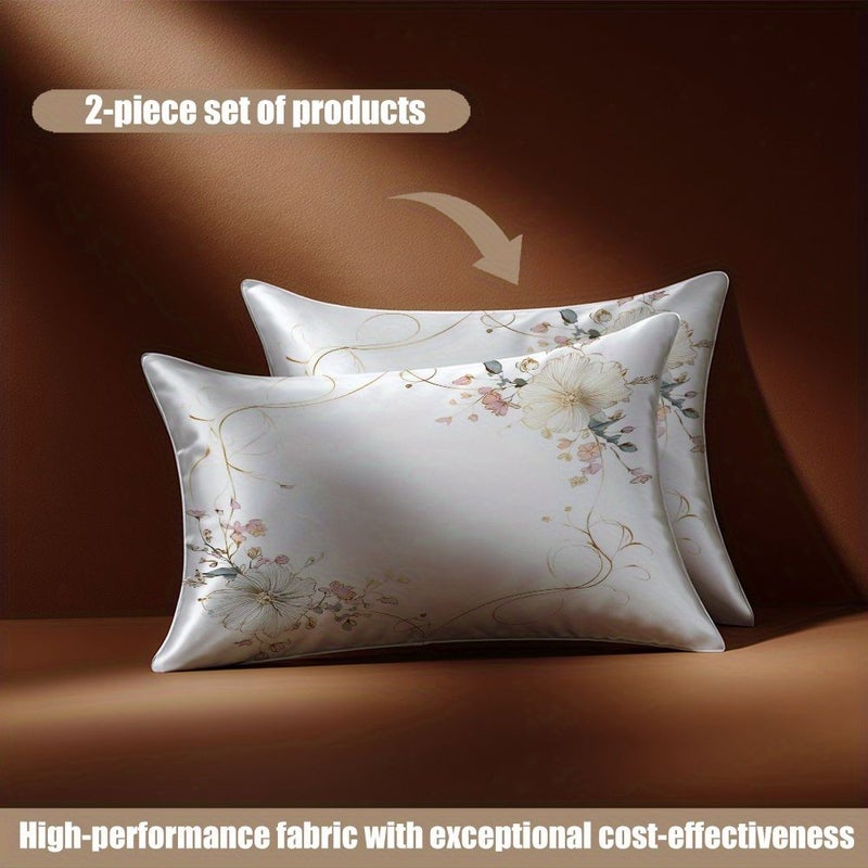 مجموعة من 2 غطاء وسادة مربعة مزخرفة من حرير التوت متعدد الألوان، مقاس 31.5 بوصة، هدية ديكور منزلي - Image 5