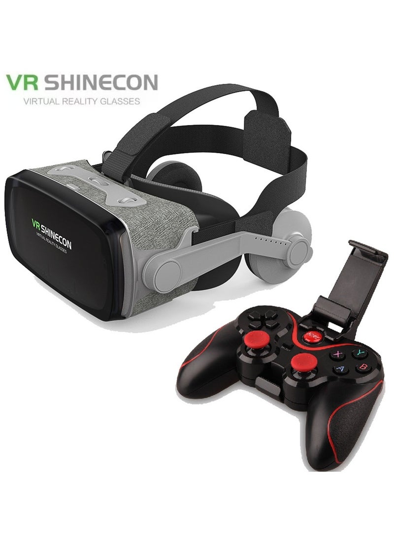 general Classic VR Goggles VR SHINECON 9th Generation+Controller Virtual Reality VR Headset 3D Glasses for Movies & Video Games, Compatible with iOS & Android, HarmonyOS, Smartphone within 4.7-6.7inch Screen Pupil Distance Adjusting Function, IMAX Cinema/360°View/3D Games, Lightweight, Comfortable Material, Ergonomic Design, Multi-Angle Cooling Design - Image 1
