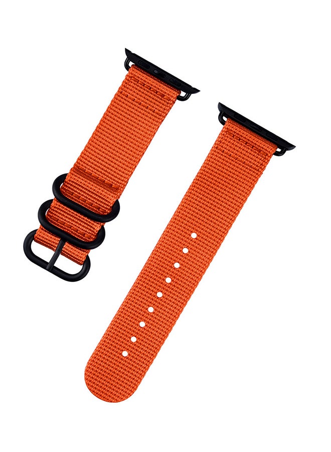 Replacement Band With Metal Buckle For Apple Watch Series 3/4/5 Orange - Image 1