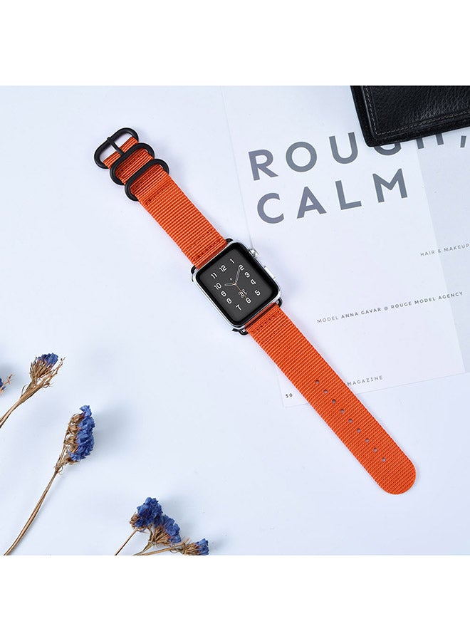 Replacement Band With Metal Buckle For Apple Watch Series 3/4/5 Orange - Image 2
