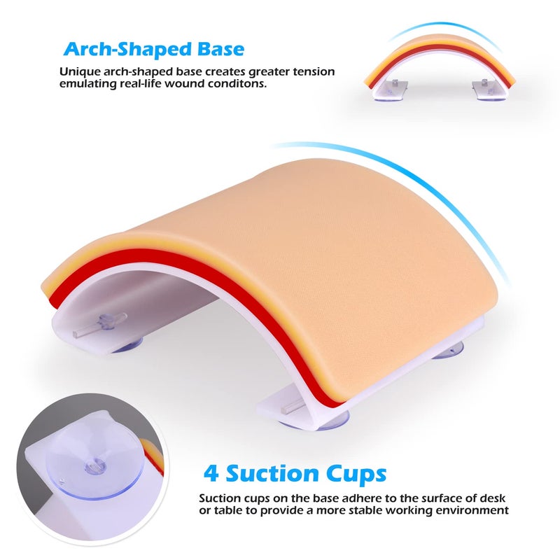 Medarchitect Premium Suturing Skill Trainer Including DIY Incision Suture Pad with Hook & Loop Replacement Design, 19 Pre-Cut Wounds Pad & Complete Tools for Advanced Suture Skill Practice - Image 4