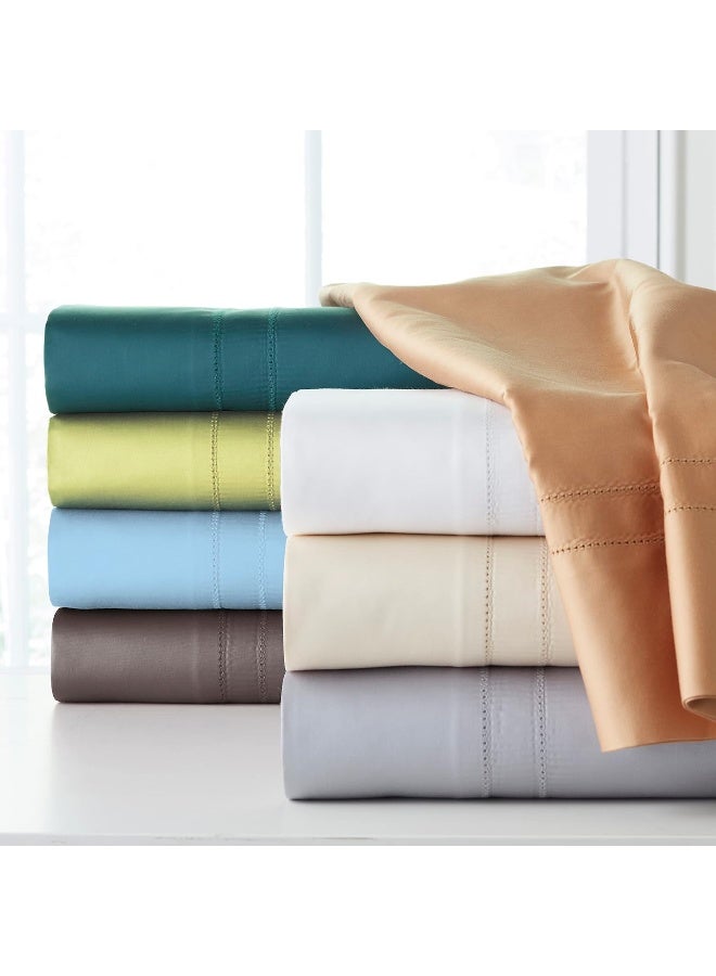 Pointehaven - 620-KWH 620 Thread Count Long Staple Cotton Deep Pocket Oversized Sheet Set, King, White - Image 3