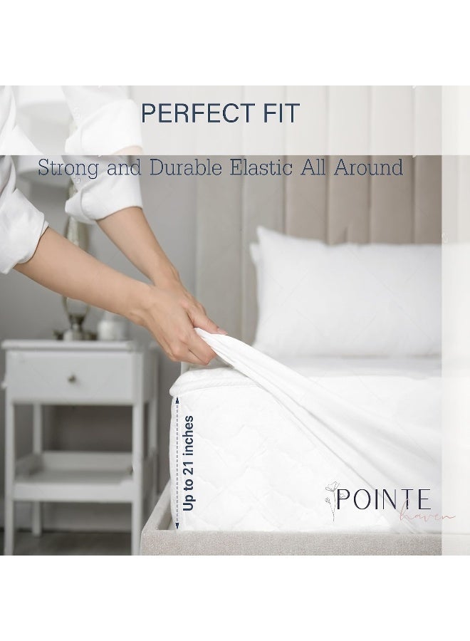 Pointehaven - 620-KWH 620 Thread Count Long Staple Cotton Deep Pocket Oversized Sheet Set, King, White - Image 4