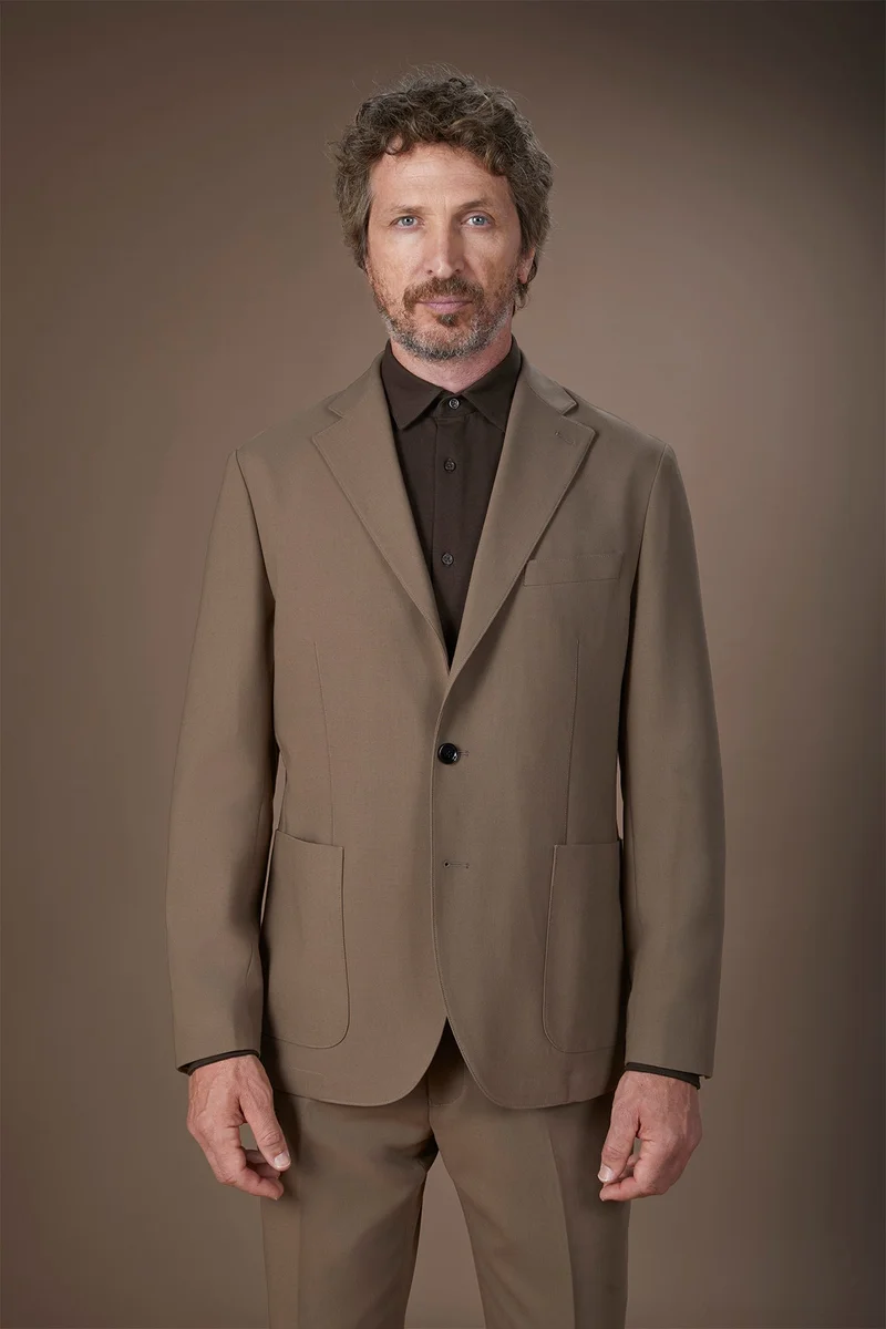 Doppelganger Unlined single-breasted men's jacket - Nut