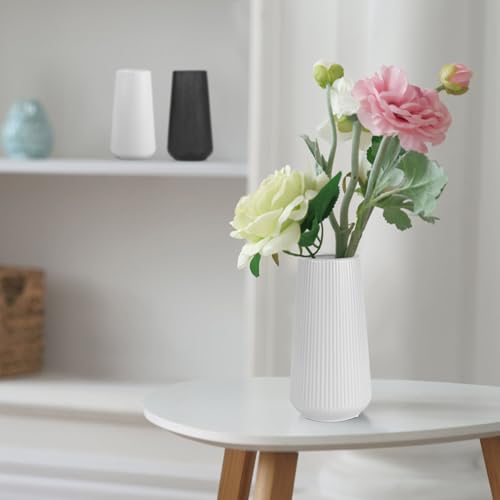 GUKJOB Grey Ceramic Vase, GUKJOB Small Cute Flower Vase for Pampas Grass, Home, Living Room, Dining Table, Farmhouse, Office Decor, Bedroom, Table, and Kitchen Shelf (Grey) - Image 5