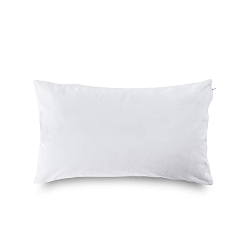 Wakefit Pillow Protector Waterproof | Terry Cotton | Pillow Inner Cover with Zip | 200 GSM | White-28x18 Inch | Set of 2 - Image 1