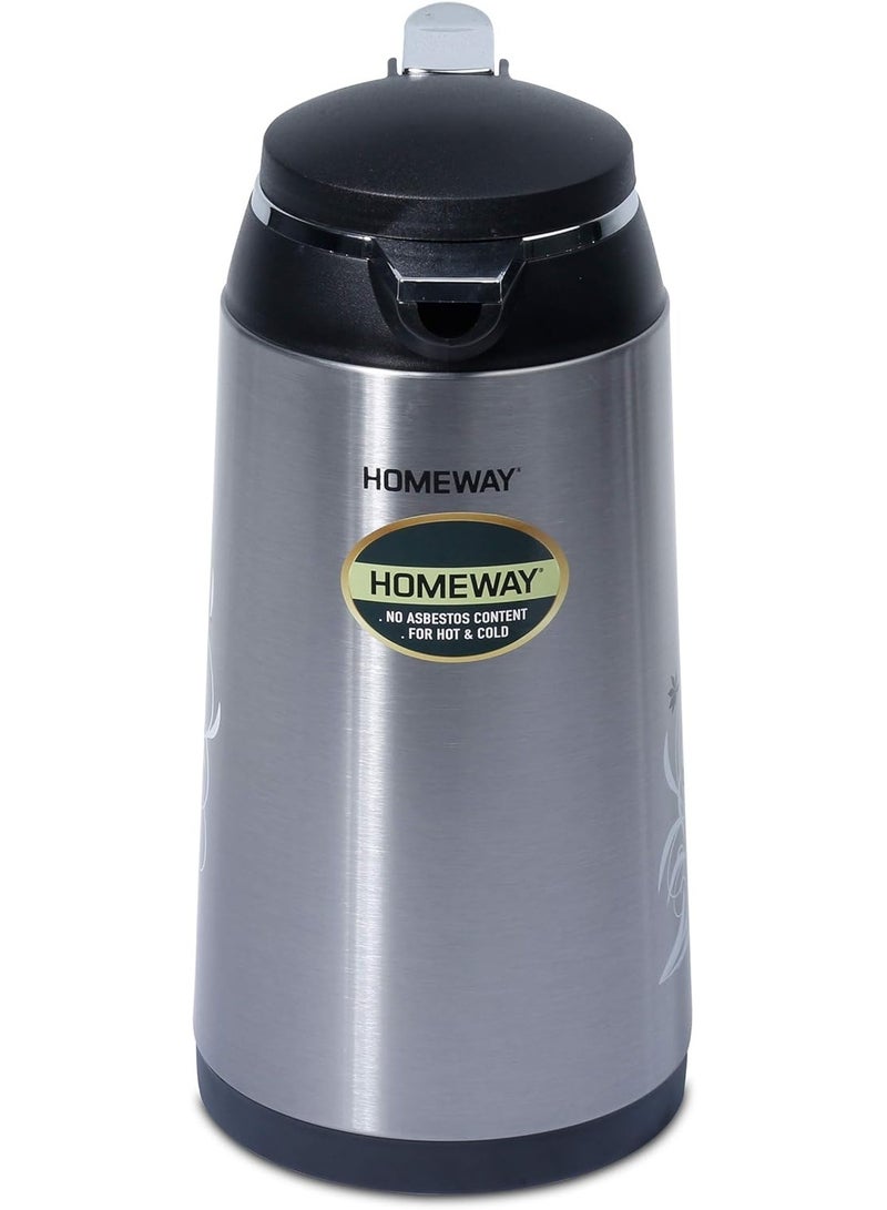 هومواي هوم واي - ترمس/قارورة حرارية، معزولة بجدار مزدوج بتفريغ الهواء، مناسبة للمشروبات الساخنة والباردة، مانعة للتسرب، تصميم مناسب للسفر والتخييم والنزهات - HW1183 (1.6 لتر) - Image 2
