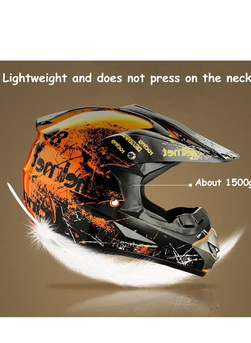 Generic Motorcycle Full Face Helmet,Off-Road Sports Helmet,Competition Helmet,Gift for Off-Road and Extreme Sports Enthusiasts,Suitable for Mountain Cycling,Motorcycle and Cycling Activities(Green H Style)  - Image 3