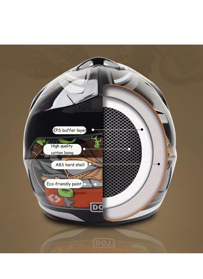Generic Motorcycle Full Face Helmet,Off-Road Sports Helmet,Competition Helmet,Gift for Off-Road and Extreme Sports Enthusiasts,Suitable for Mountain Cycling,Motorcycle and Cycling Activities(Green H Style)  - Image 2