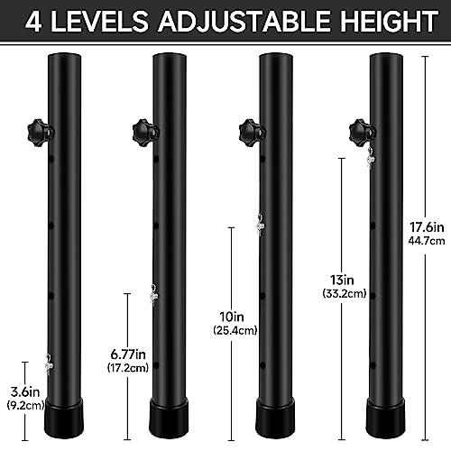 Laowu Table Leg Extenders for Folding Tables, Folding Table Legs Extensions for Straight and Bent Legs, Heavy Duty Steel 4 Levels Adjustable Folding Table Leg Risers, Raise Table Height - Image 4