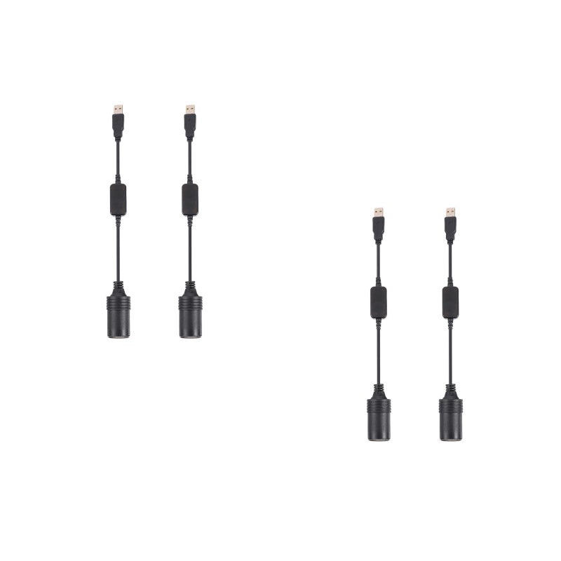 4 pcs Car Female Converter Cable - USB A Male to 12V Power Adapter for Dash Cam Car Charger and Vehicle Electronics - Image 1