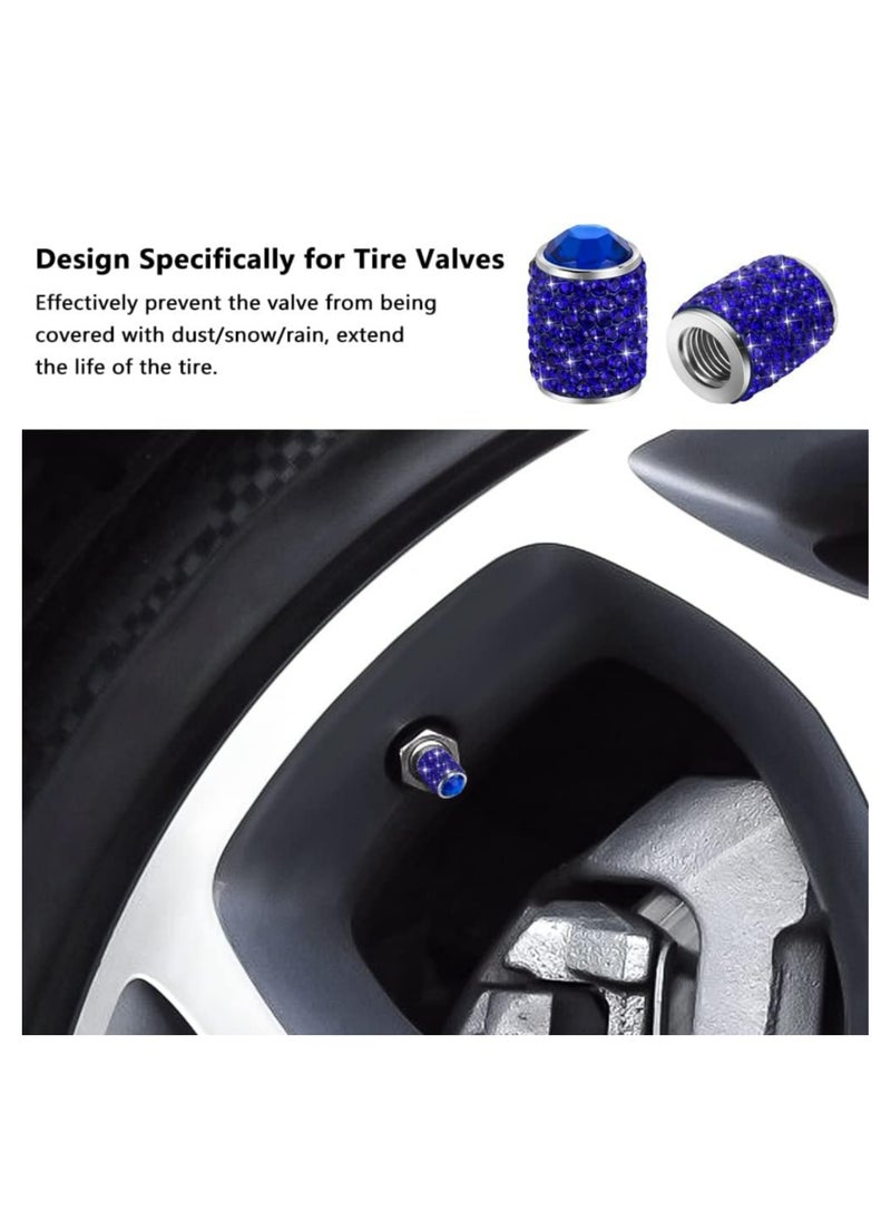 Generic 4-Pack Bling Tire Stem Valve Caps, Crystal Tire Caps Shinny Rhinestone Universal Car Dustproof Tire Valve Caps for Car SUV Motorcycle Bicycle Truck  - Image 2