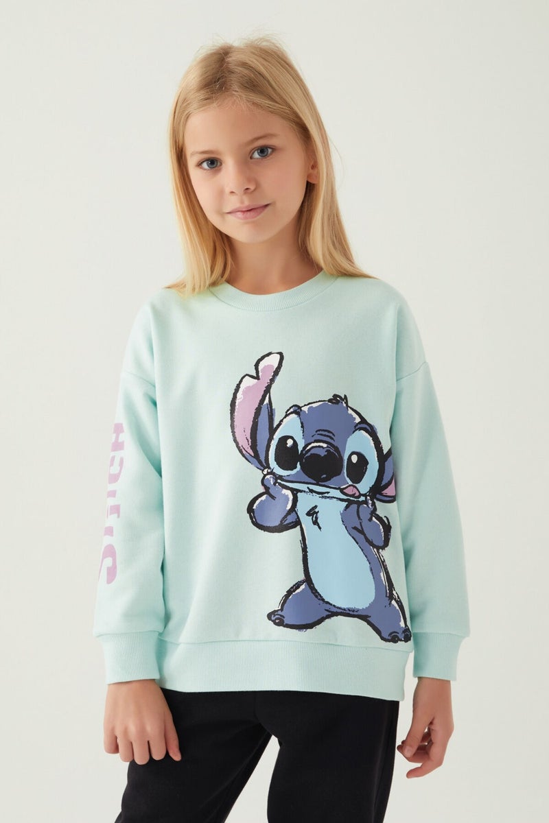 STITCH بلوزة زهرية خضراء للبنات  - Image 1