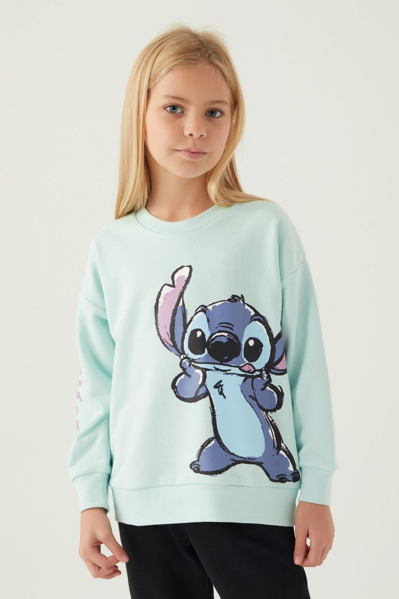 STITCH بلوزة زهرية خضراء للبنات  - Image 2
