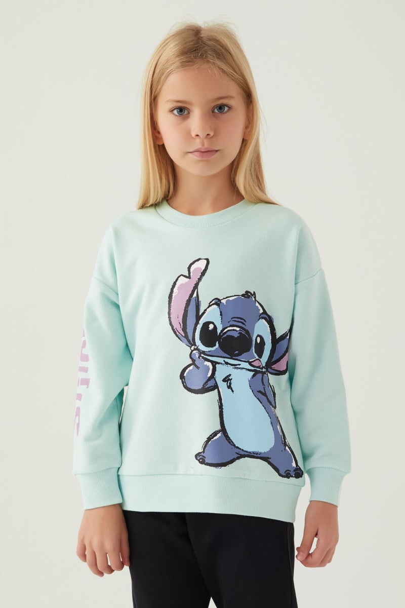 STITCH بلوزة زهرية خضراء للبنات  - Image 3