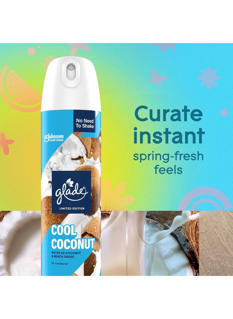 Glade Glade Air Freshener Spray Cool Coconut Limited Edition Fragrance Infused with Essential Oils 100 Natural Propellent 8 oz Pack of 6  - Image 3