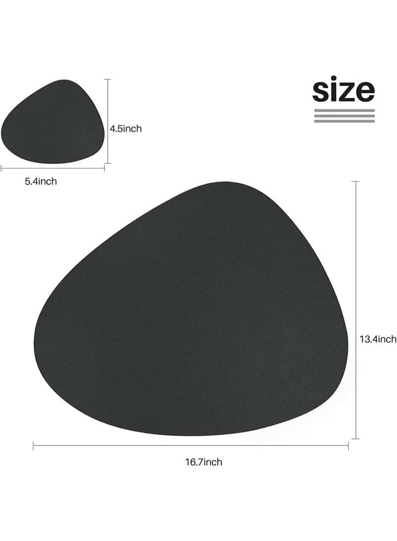 4 Pcs Leather Placemat And Coaster, Table Mat, Non Slip Placemat, Waterproof, Easy to Clean, for Kitchen, Dining Tables, Coffee Tables, Restaurants - Image 2