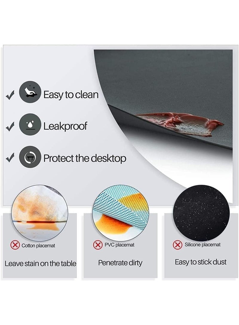 4 Pcs Leather Placemat And Coaster, Table Mat, Non Slip Placemat, Waterproof, Easy to Clean, for Kitchen, Dining Tables, Coffee Tables, Restaurants - Image 5
