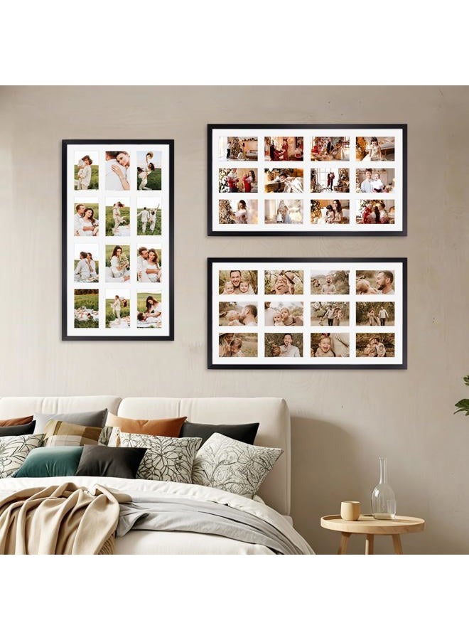 SPEPLA 12 Opening 4x6 Black Collage Picture Frames, Aluminum Alloy Frames for Displaying 6x4 Photos with White Mat（1 Pack） - Image 4