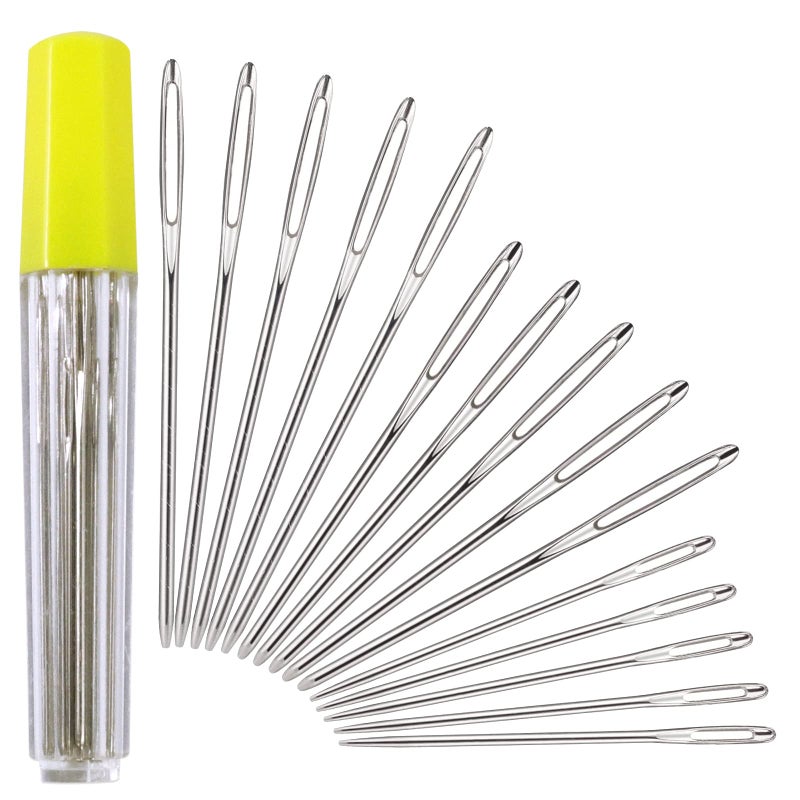 Redamancy Large Eye Blunt Needles Darning Needles 15 Pcs 3 Sizes Yarn Knitting Needles Sewing Stainless Steel Big Eye Needles for Wool Crochet and Yarn Knitting 51 cm 61 cm 69 cm