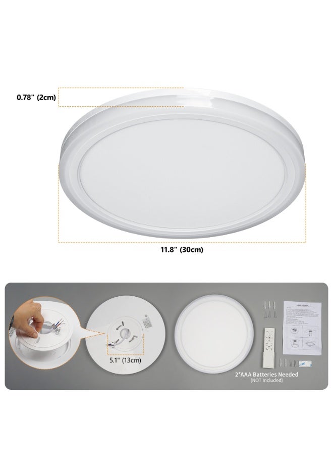 Ceiling Lamp（30CM，Three color light adjustment from 3000K to 6000K）LED Ceiling Light with Remote Control Timer,with Night Light Mode， Modern Ceiling Lamp for Bedroom, Kitchen, Living Room, Bathroom, Dining Room Hallway - Image 4