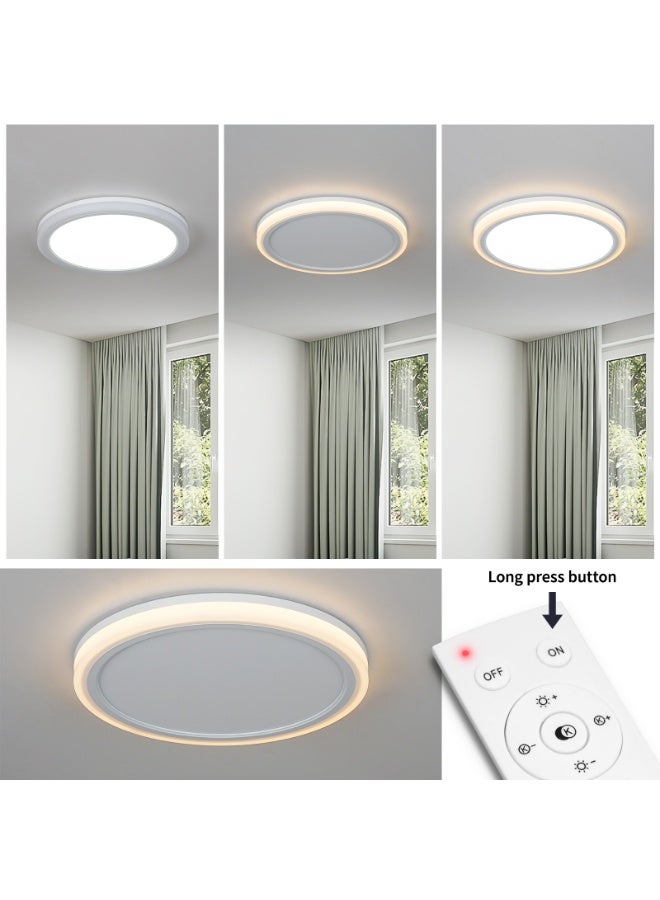 Ceiling Lamp（30CM，Three color light adjustment from 3000K to 6000K）LED Ceiling Light with Remote Control Timer,with Night Light Mode， Modern Ceiling Lamp for Bedroom, Kitchen, Living Room, Bathroom, Dining Room Hallway - Image 2
