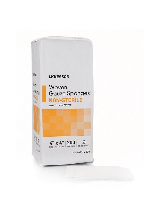McKesson Woven Gauze Sponges, Non-Sterile, 12-Ply, 100% Cotton, 4 in x 4 in, 200 per Pack, 1 Pack - Image 1