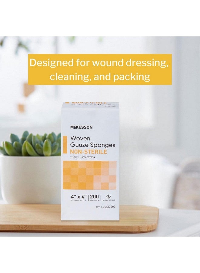 McKesson Woven Gauze Sponges, Non-Sterile, 12-Ply, 100% Cotton, 4 in x 4 in, 200 per Pack, 1 Pack - Image 4
