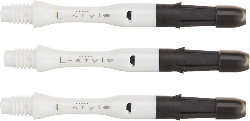 LSTYLE L-Shaft Carbon Dart Shafts – Silent (Spins) – White 300 Slim (Long) - Image 1