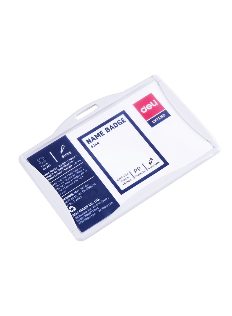 ديلي بطاقة اسم دالي E5744 باللون الرمادي مع حبل تعليق، مقاس 85×53 مم، علبة تحتوي على 30 قطعة، مثالية لعرض بطاقات التعريف والمناسبات. - Image 5