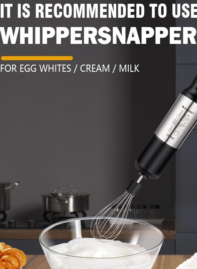 جامايكا هاند بلندر 7 في 1 مع مفرمة لحم وخفاقة وكوب خلط وخلاط عجين، JMK3014 - Image 3