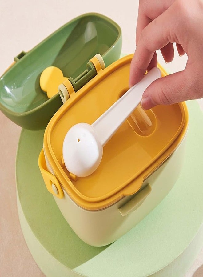 Closecret Baby Milk Powder Dispenser Pot Formula Dispenser for Baby Snack Dispenser, Milk Powder, 400 ML (Green) - Image 3