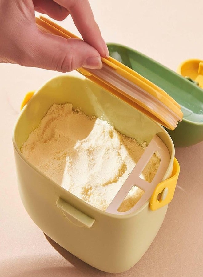 Closecret Baby Milk Powder Dispenser Pot Formula Dispenser for Baby Snack Dispenser, Milk Powder, 400 ML (Green) - Image 4