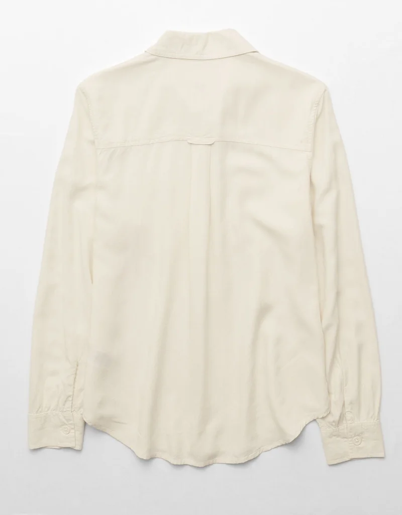 American Eagle  AE Bestie Long-Sleeve Button-Up Shirt for Women | Best Price UAE