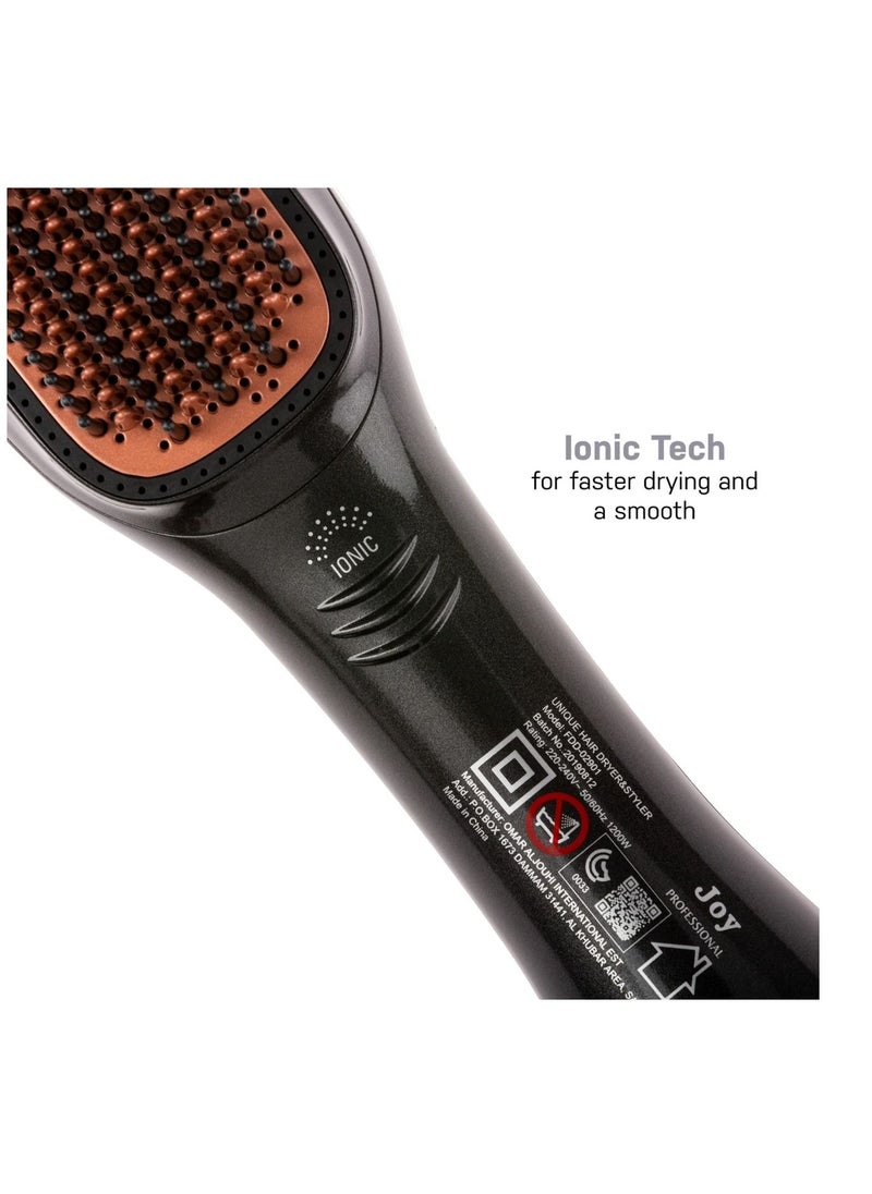 Generic - Ceramic Dryer And Styler 2 In 1 Black/Beige - Image 1