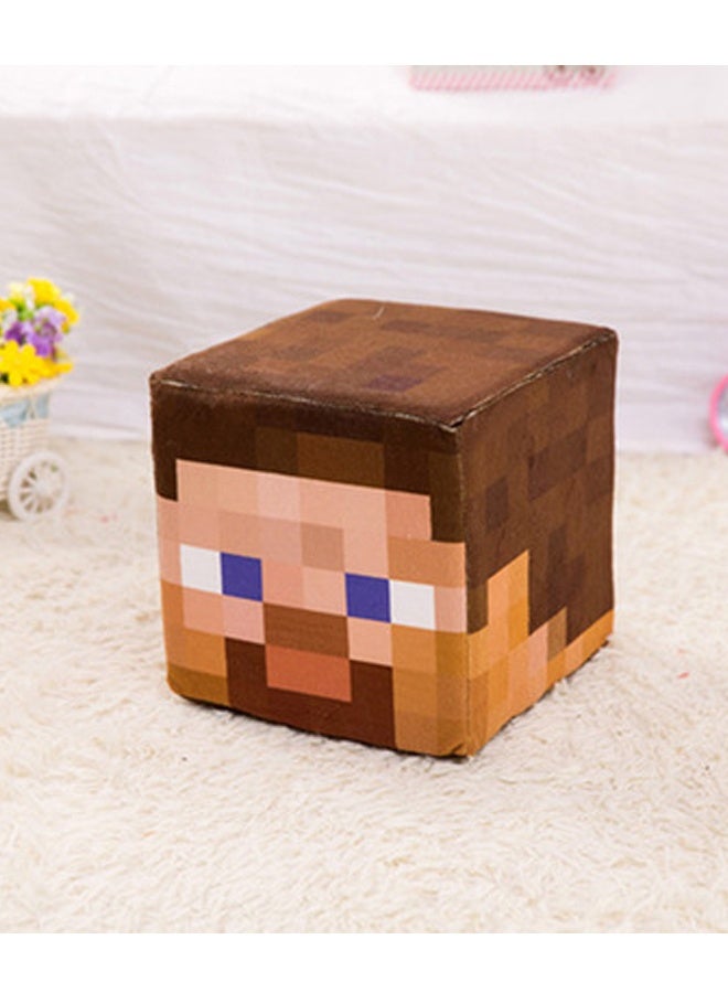 HALAMODO Gaming Steve Design Plush Pillow Block Doll Pillow Game Surrounding Sponge Blocks 20cm×20cm Multicoloured - Image 2