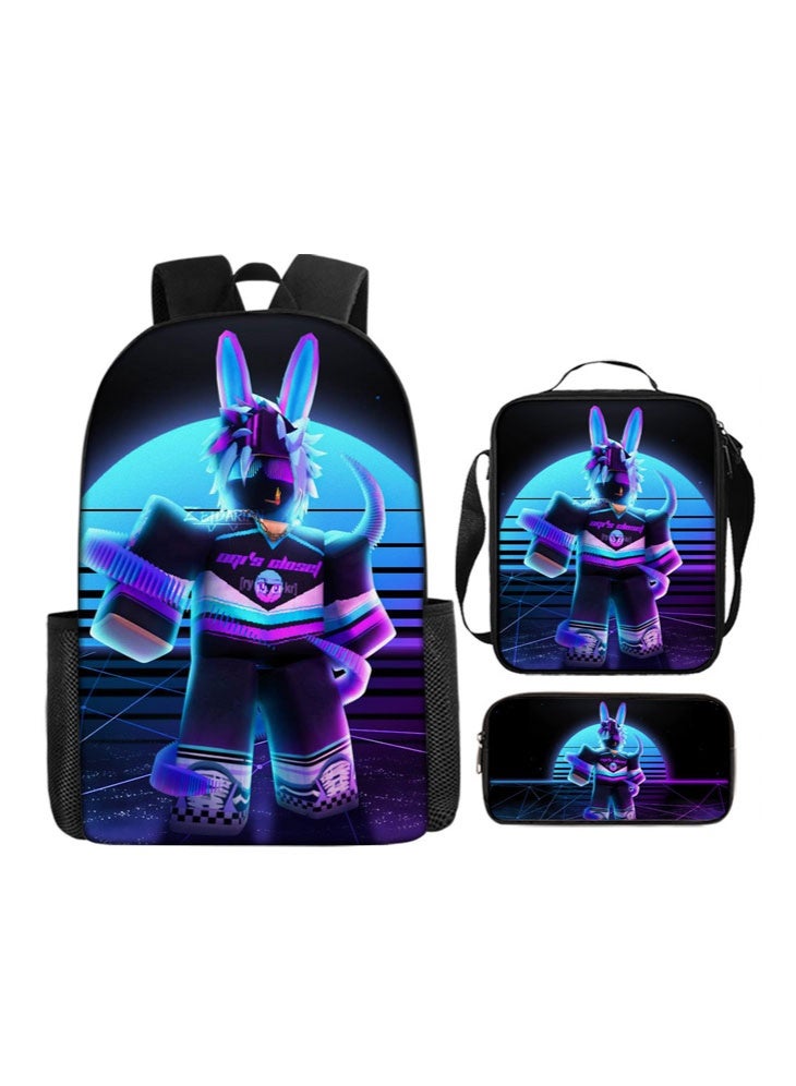 روبلوكس على ظهره مقلمة حقيبة ثلاثة قطعة دعوى الرجال والنساء الترفيه الرياضة حقيبة السفر طالب حقيبة المدرسة - Image 1