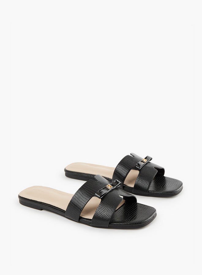 Flora Bella By Shoexpress Bow Accent Slip-On Flat Sandals - Image 3