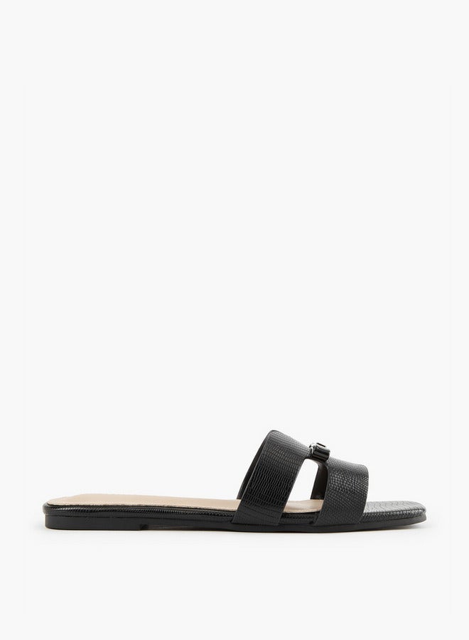 Flora Bella By Shoexpress Bow Accent Slip-On Flat Sandals - Image 1