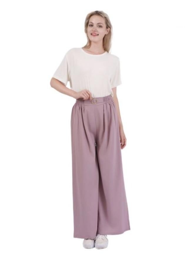 Women's Free Size Washed Linen Casual Loose Wide Leg Pants - Image 1