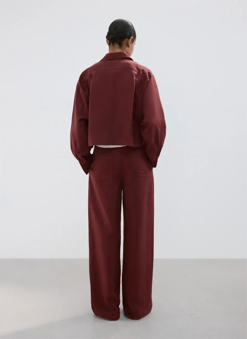 MANGO Straight-Fit Lyocell Trousers